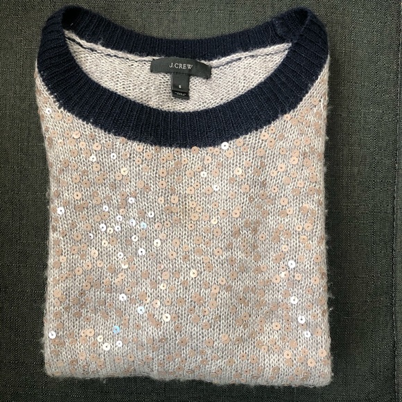 J.Crew sequin sweater sz S beige - Picture 1 of 4